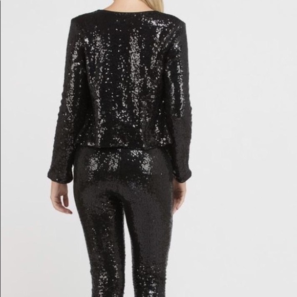 Black Sequin Blazer Jacket - Picture 3 of 3